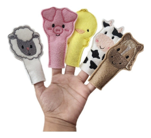 Grow Up Finger Puppets Set of 5 Farm Animals + Gift Bag 0