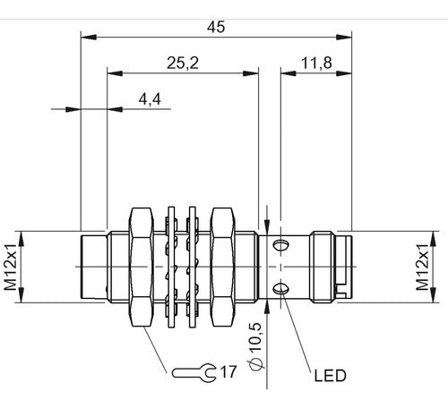 Sensor Inductivo M12 Pnp Na No Rasado Balluff - Bes02wk 1