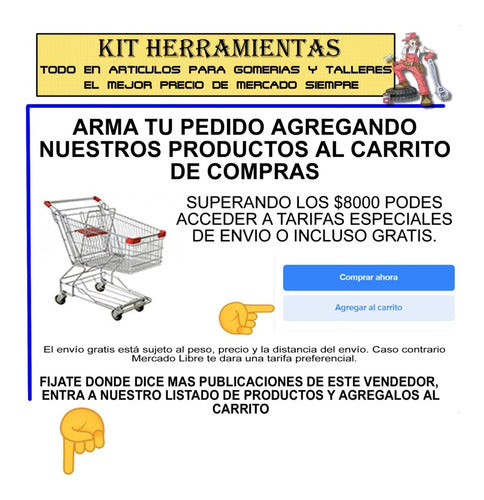 KIT HERRAMIENTAS Kit Inicio Gomeria 334 Parches Camara Cubiertas + Cemento 3