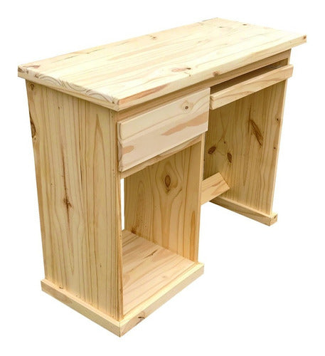 Ohventas Desk for PC with 1 Drawer Pine Wood 0