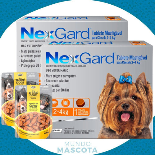 2 Pastillas Antipulgas Nexgard Para Perros De 2 A 4 Kg 0