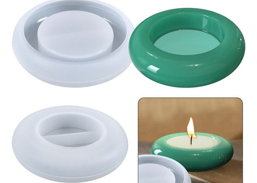 Round Silicone Candle Holder Mold for Resin Cement 0