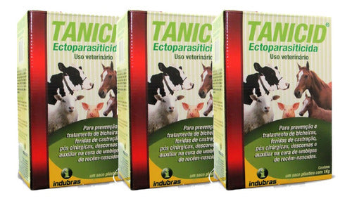 Kit 3x Tanicid 1kg Indubras - Ectoparasiticida 0