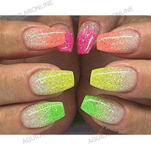 Glitter Glow Para Uñas Esmaltado Brillo Nails 4