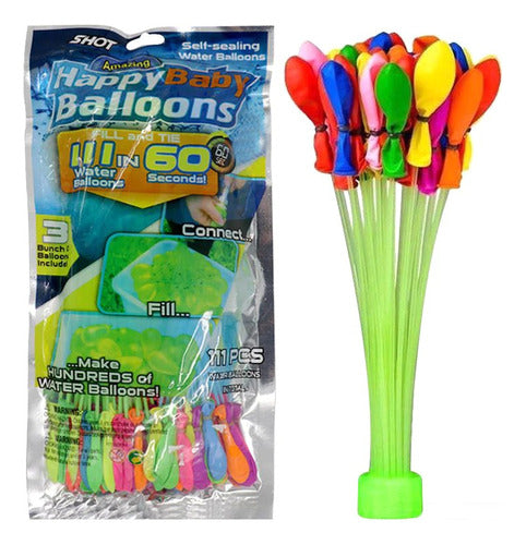 Happy Baby Balloons - Water Bombs, 3 Bunches - Total 111 Balloons 0