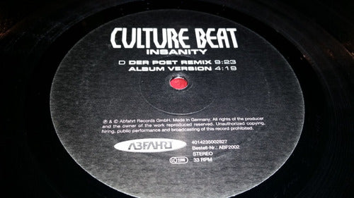 Culture Beat Insanity Vinilo Maxi Doble Germany 2001 3