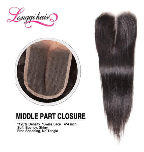 LongQi 100% Brazilian Virgin Human Hair Closure Extensions 3