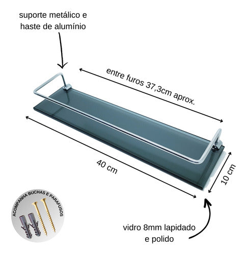 Kit Banheiro 5 Pçs Toalheiro Shampoo Saboneteira Papeleira 2