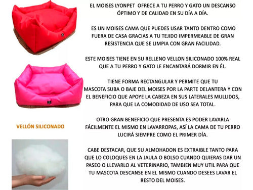 LYON PET Cama Moises Para Perros Medianos Antidesgarro Impermeable 3