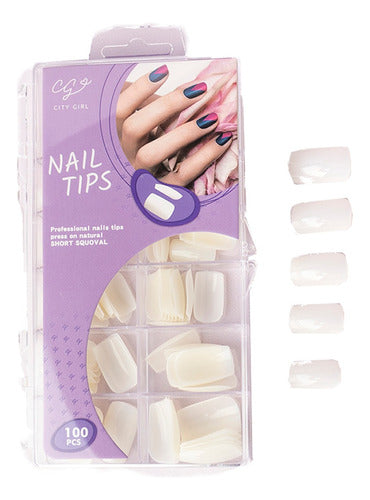 City Girls Tips 100 Units Short Squoval Fake Nails 0