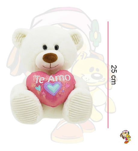 Importado Tws Plush Bear With Shiny Heart Embroidered I Love You Soft 6