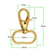 Set of 100 Durable Zinc Alloy Swivel Snap Hooks - 30 x 40mm Keychain Base with Closure 1