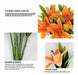 RERXN Realistic Orange Latex Artificial Lilium Flowers X5 3