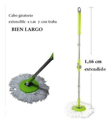 Julieta Long Swivel Mop Handle 1.46m with Mop 0