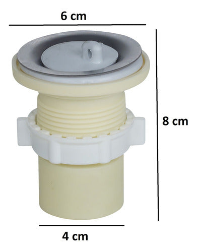 VML Sopapa Y Adaptador Rejilla Desagote Pileta Bacha 40mm Pack 4 1