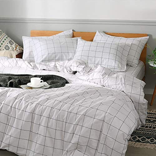 Jellymoni 100% Natural Cotton Checkered Duvet Cover Set 1