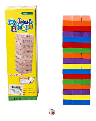 Z Juego Torre De Madera Jenga De Colores En Caja 1