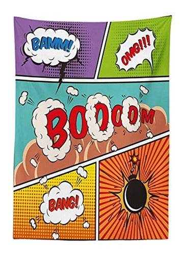 Lunarable Outdoor Superheroes Polka Dot Retro Comic Pillow 1