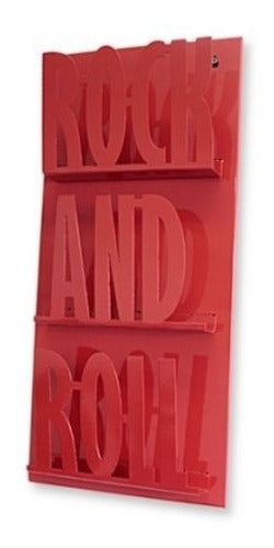 Double Wall Magazine Rack Rock And Roll Design Painted Metal 3
