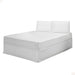 Saia Para Cama Box Matelada Solteiro Quadriculado Branco 0