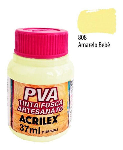 Pva Tinta Fosca P/ Artesanato 37ml Amarelo Bebê Acrilex 808 0