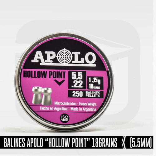 Balines Apolo Hollow Point - 18gr - Cal 5,5mm - X250 2