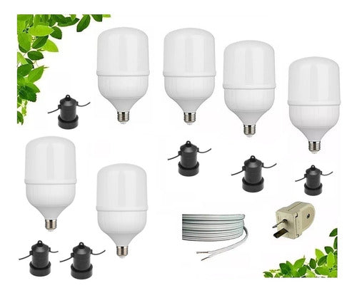 Indoor Cultivation Kit LED Lights 270W E27 Growth and Flowering X6 0