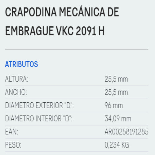 SKF Crapodina Embrague Ford Galaxy 2.0 (1991-1996) 6