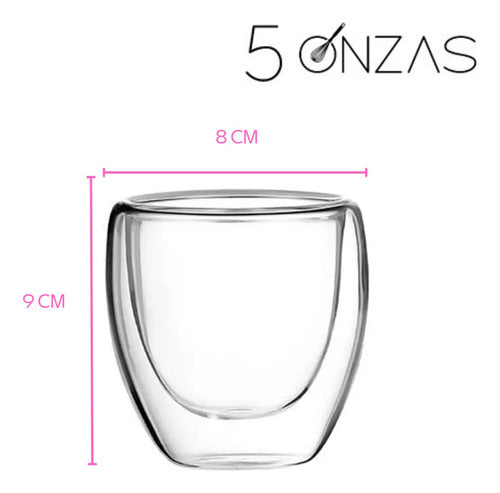 Taza Doble Vidrio Sin Asa 250ml 1