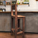 High Breakfast Bar Stool Solid Wood Removable Backrest 5