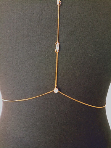 Back Bodychain with Golden Chains and Gems 2