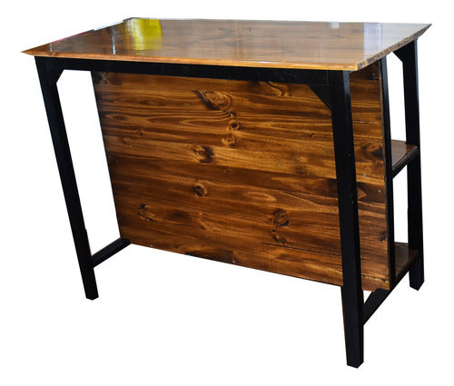 Kitchen Island Bar All-Wood Industrial Style 2