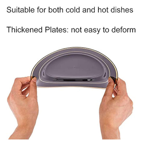 N9R Black Plastic Plates with Gold Rim - 72 Count 4