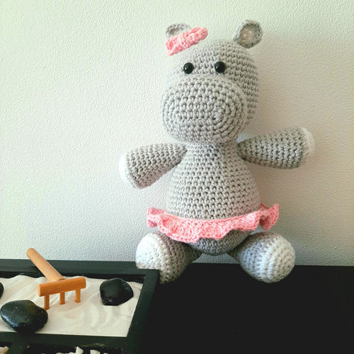 Manosmagicascrochet Hipopótamo Amigurumi Tejido A Crochet Muñeco De Apego 0