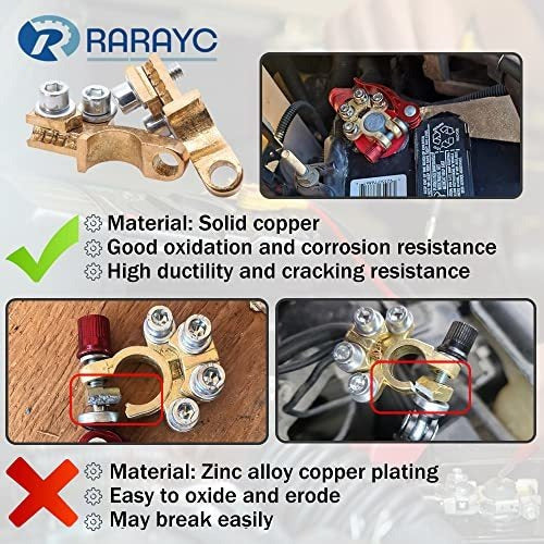 RARAYC Kit De 4 Conectores De Terminal De Batería Poste Superior 1