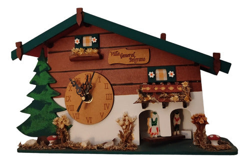 Casita Barometrica Del Tiempo Artisanal Wood Clock 0