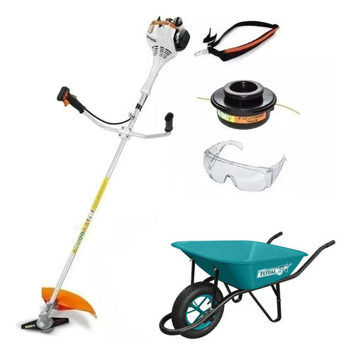 Kit Desmalezadora Bordeadora Fs55 Stihl 27,2cc + Carretilla 0