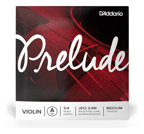 D'Addario Preludio Violin Single A String, 3/4 Scale, Medium Tension 0