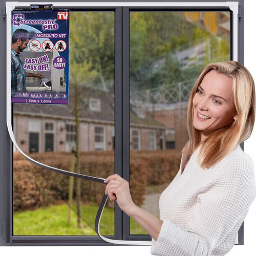 Renkai Mosquito Curtain Adhesive Window Insect Screen 150x150 Black 1