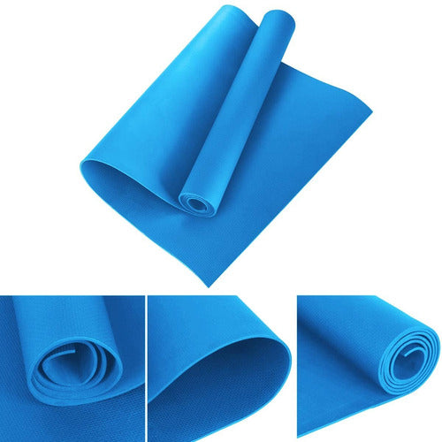 Yoga Pilates Fitness Exercise Mat 5mm - Blue PVC Mat 4
