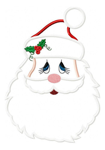 Christmas Santa Claus Face Embroidery Machine Design 1840 0
