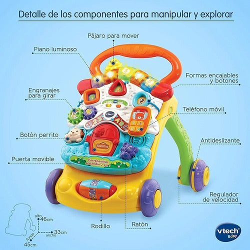 VTech Baby 3-in-1 Musical Walker Andandín for Baby with Lights - New 1
