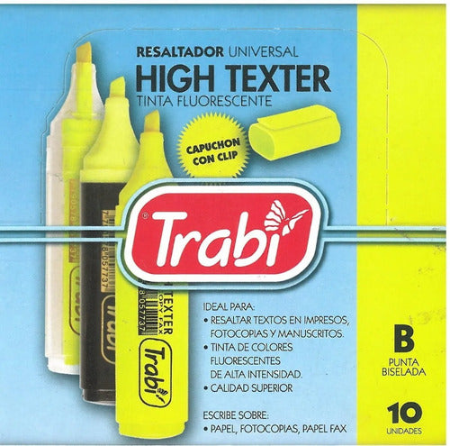 Box of 10 Trabi High Texter Yellow Highlighters 1