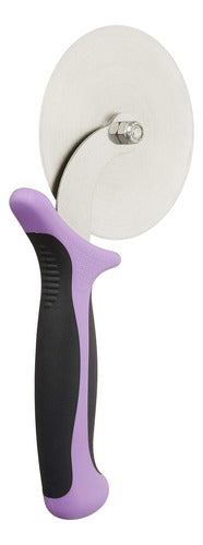 Pizza Cutter Con Mango Violeta, Rueda De 4 Pulgadas 1