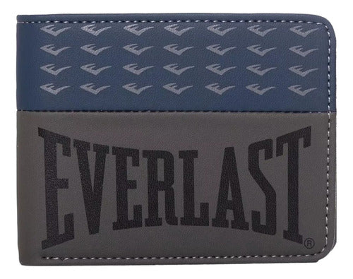 Everlast Billetera Hombre Tarjetero 26983 Azul Con Gris 0