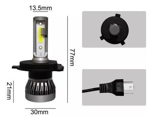 Lux Led Kit Cree Led H4 Mini Y3 22,000 Lm Ultra Slim Alta Baja + T10 5