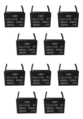 Generic Capacitors for Fan 2.5 Uf 450v Pack of 10 0