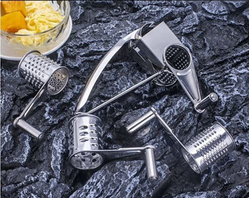 YS·AU Rotating Cheese Grater 430 Stainless Steel with 4 Drums 7