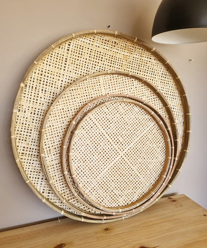 La Chicha Store Large Vietnamese Woven Bamboo Tray for Wall Decoration 1