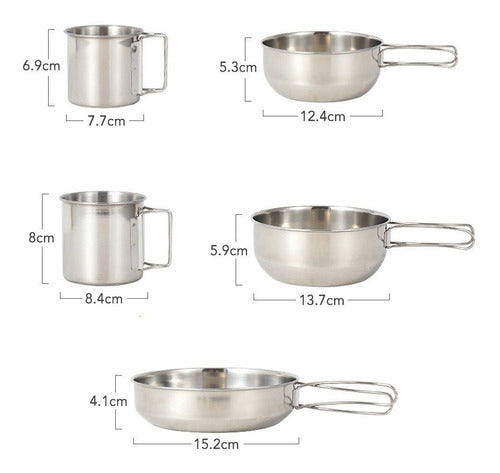 Camping Cooking Set for 2/3 People Stainless Steel Case 2